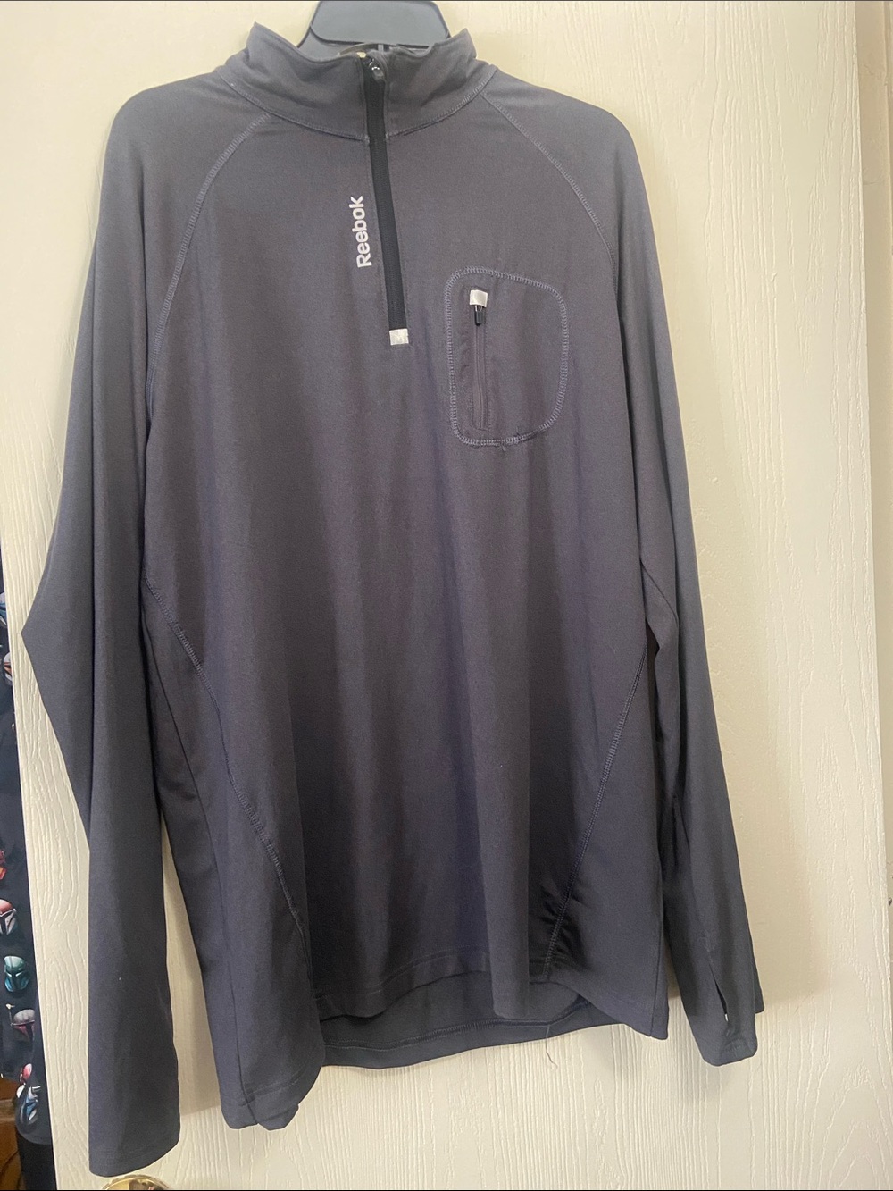 Reebok Men's Black Long-Sleeve Quarter-Zip Pullover